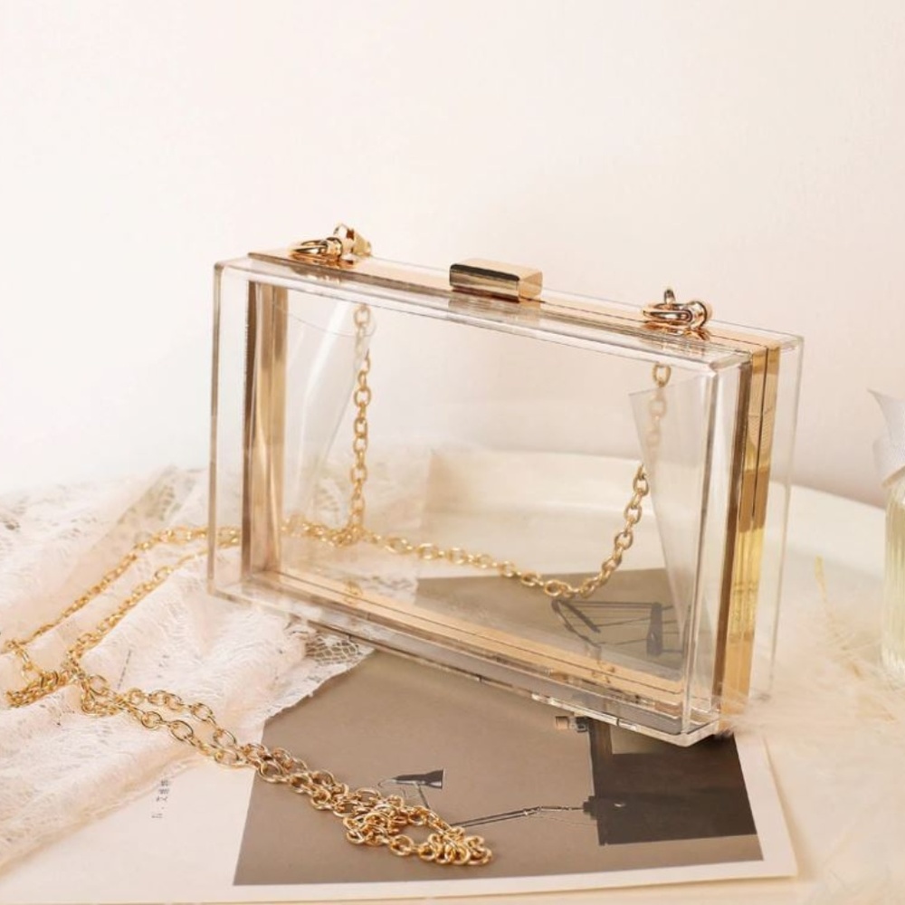 Women Acrylic Clear Cross-body Clutch